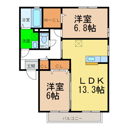 ディアコートKの物件間取画像